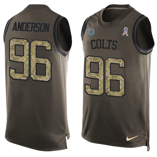 Nike Colts #96 Henry Anderson Green Men's Stitched NFL Limited Salute To Service Tank Top Jersey